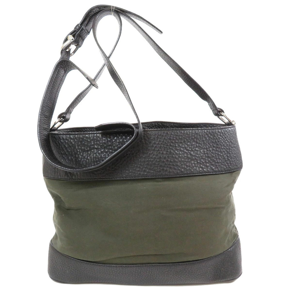 Burberry logo canvas shoulder bag leather